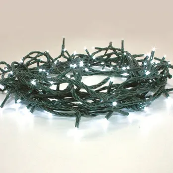 Vánoční dekorace LED vnější vánoční řetěz, 180 LED, 8.95m, přívod 3m, 8 funkcí, IP44, studená bílá [X08180212]