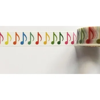 AE production Samolepící páska BAREVNÉ NOTY, 1,5 cm x 10 m