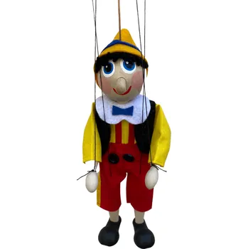 Dřevěná hračka Kluk s dlouhým nosem Světle modrá