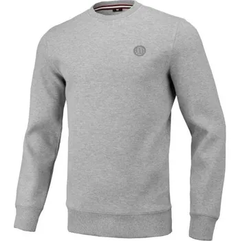 Pánská mikina PitBull West Coast -Pánská mikina PIQUE SMALL LOGO šedý melír 3XL