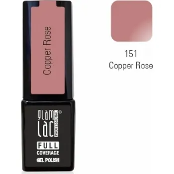 Umělé nehty GlamLac Gel lak hnědý - 151 Copper Rose 6 ml