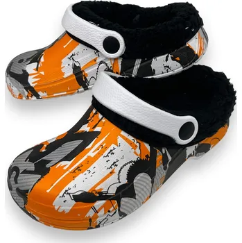 Chlapecká obuv Fashion Chlapecké černé zateplené gumové nazuváky 01 Barva: Černá, Velikost: 25