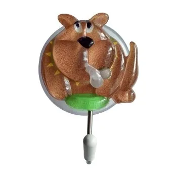 Věšák Háček přísavný QF s 3D obrázkem, pes, nerez, 2ks