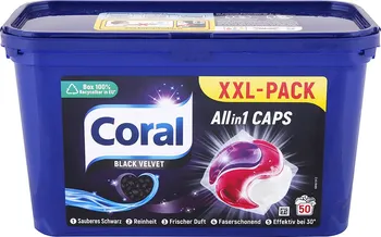 Tableta na praní Coral Black Velvet All in 1 kapsle na praní 50 ks