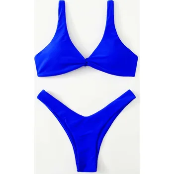 Dámské plavky Dámské plavky dvojdílné "V-string" s uzlíčkem mezi košíčky (7-12) Barva: královská modrá, Velikost: L