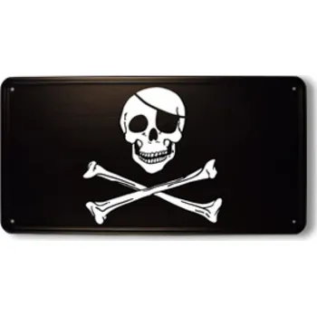 Plechová cedule Cedule plechová Promex Pirátská vlajka - černá-bílá