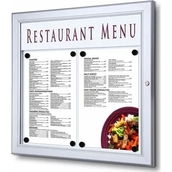 Venkovní uzamykatelná MENU vitrína, Formát: 2 x A4 SCZ2xA4