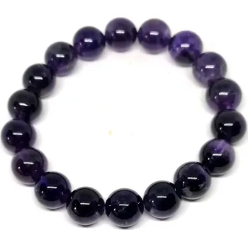 Náramek Luxusní ametystový náramek – AAA kvalita, 10 mm, exkluzivní přírodní kámen