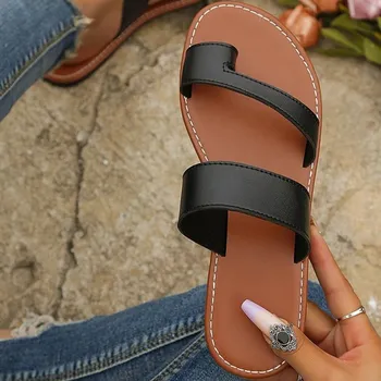 Dámské pantofle Dámské pantofle koženého vzhledu s rozšířeným páskem Barva: černá (gksD1120-black), Velikost EUR: 40