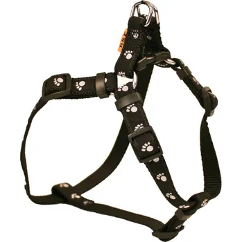 Postroj pro psa BAFPET Popruhové kšíry TLAPKY Barva: Černá, Rozměr: 20mm x OH 44-72cm 18414T