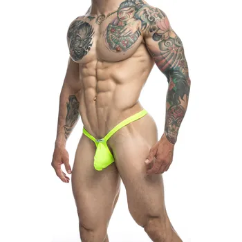 Pánské erotické prádlo Justin+Simon Bulge Thong Neon Green Velikost S