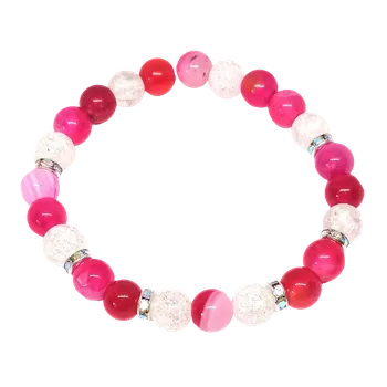 Náramek Achátový náramek s pukaným křišťálem