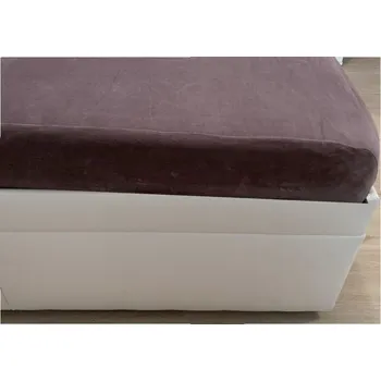 Prostěradlo Plyšové prostěradlo 90x200 DERIL 701 hnědá uni