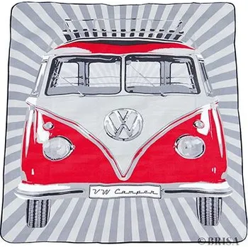 Pikniková deka Deka pikniková VW T1 Bulli Bus 200x150 cm s taškou ČERVENÁ
