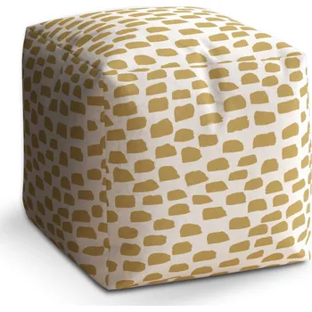 Taburet Sablio Taburet Cube Zlaté tahy štětcem: 40x40x40 cm