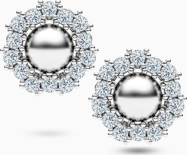 Korbička Šperky Náušnice 013 - Diamant SI1/E -bílé zlato/žluté zlato/červené zlato