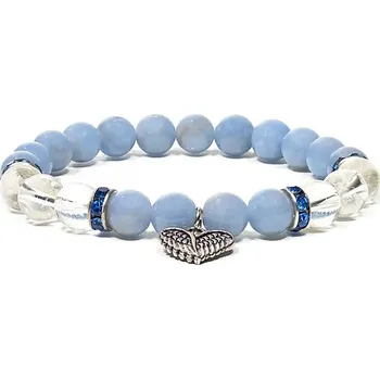 Náramek Angelit a Horský křišťál -Andělská křídla