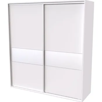 Šatní skříň Nábytek Mikulík Skříň FLEXI 2 - 2x dveře dělené sklem LACOBEL ROZMĚR: (š/v/h) 180 x 240 x 65 cm