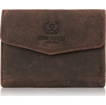 Peněženka Dámská skládací peněženka PAOLO PERUZZI vintage; hnědá