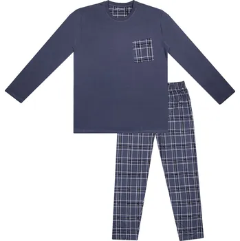 Pánské pyžamo Pánské pyžamo - Wolf S2376, šedomodrá Barva: Šedá, Velikost: M