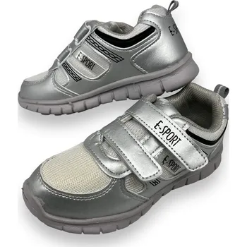 Chlapecké tenisky Esport Chlapecké stříbrné tenisky na suchý zip Barva: Stříbrná, Velikost: 31