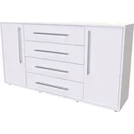 Nábytek Mikulík Komoda ELITE L - bílý lesk, antracit, aj. ROZMĚR: (š/v/h) 160 x 86 x 36 cm