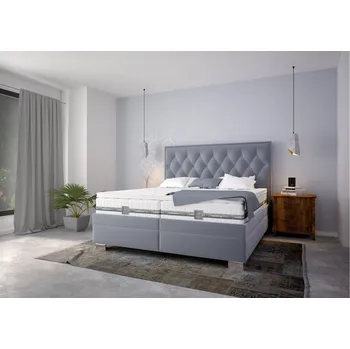 Postel BLANÁŘ NÁBYTEK, a.s. Čalouněná dvoulůžková postel KERSTIN - šedá