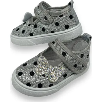 Dívčí pantofle Baby Dívčí stříbrné bačkory Barva: Šedá, Velikost: 25