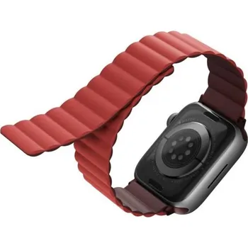 Chytré hodinky UNIQ Revix oboustranný řemínek pro Apple Watch 41/40/38mm Burgundy (kaštanový/korálový)