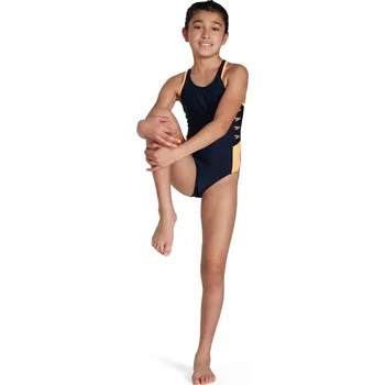 Dívčí plavky Dětské Jednodílné plavky SPEEDO BOOM LOGO SPLICE MSBK JF 8-12859H128 – Modrá 13-14