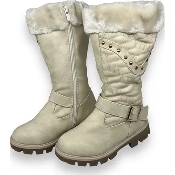 Dívčí zimní obuv Linshi Dívčí béžové zimní kozačky 01 Barva: Béžová, Velikost: 31