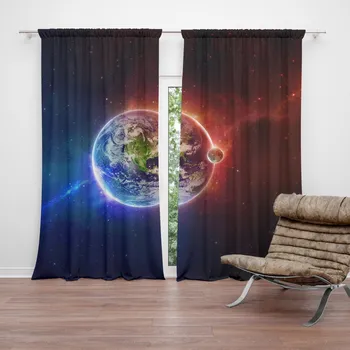 Závěs Sablio Závěs Planeta Země: 2ks 140x250cm