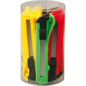 Pracovní nůž Nůž s ulamovací čepelí 18 mm hobby plastový - Proteco / cena za 1 ks, různé barvy /