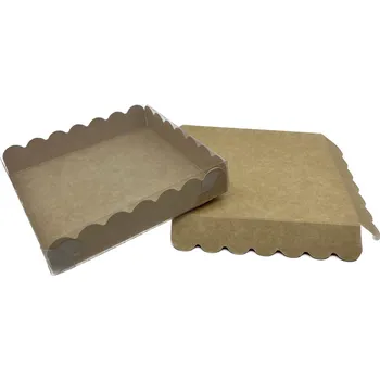 Krabička s průhledným víkem přírodní 13x13x2,5 cm