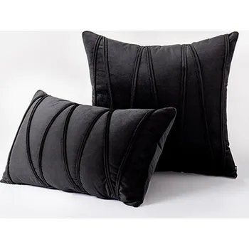 Polštář Útulný sametový povlak na polštář 50 x 50 cm Barva: Černá