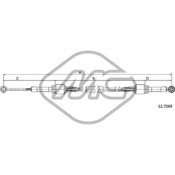 Lanko parkovací brzdy Tazne lanko, rucni prevodovka, , 46436999, Metalcaucho, 81145