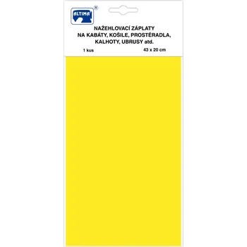 Nažehlovací záplaty jednobarevné velké - žlutá - visačka