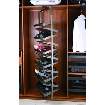 StrongWire otočný botník, 8 polic, hnědý (StrongWire otočný botník, 8 polic, hnědý)