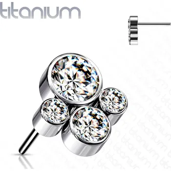 Piercing Atreya Titanová bezzávitová koncovka se zirkony Tlapka Barva: Čirá