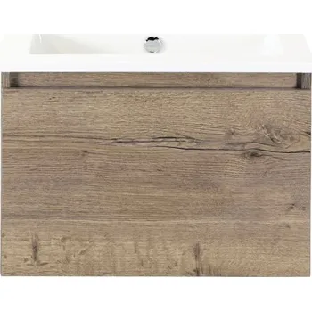 Koupelnový nábytek Koupelnový nábytkový set Sanox Frozen barva čela tabacco ŠxVxH 61 x 42 x 46 cm s keramickým umyvadlem bez otvoru na kohout