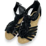 Fashion Dívčí černé sandály 01 Barva: Černá, Velikost: 32