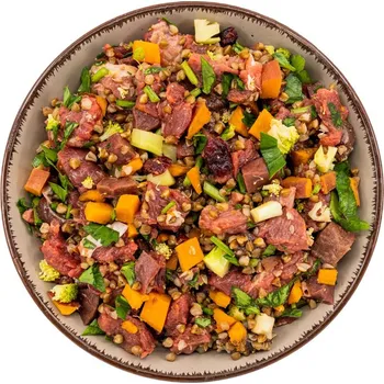 Krmivo pro psa Rawfan HOVĚZÍ BARF senior 500 g (mražené) – nutričně vyvážená směs z kvalitního hovězího masa