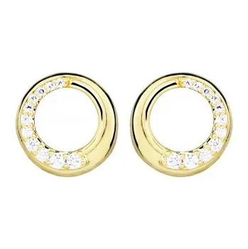 Náušnice Silver Cat Překrásné pozlacené náušnice s kubickými zirkony SC493 + 2 měsíce na vrácení zboží