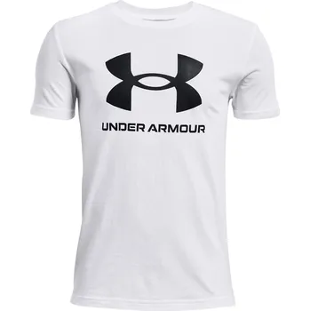 Chlapecké tričko Dětské Tričko s krátkým rukávem UNDER ARMOUR UA SPORTSTYLE LOGO SS 1363282-100 – Bílá 160-170