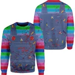 MIkina s 3D potiskem v hororovém stylu Velikost: XS, Barva (Varianta): Jako na obrázku 2