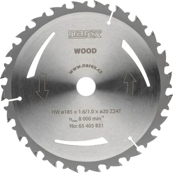 Pilový kotouč Narex Wood 65405831 185 x 20 x 1 mm 24 zubů