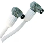 Koaxiální Kabel Koax Zástrčka - Koax Zásuvka Úhlový 5.00 m Bílá 695020444 Hirschmann