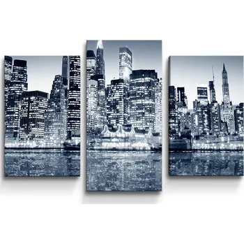 Obraz Sablio Obraz - 3-dílný Noční New York - 75x50 cm