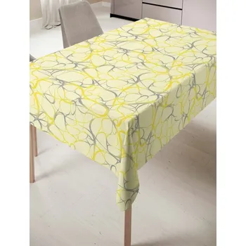ubrus DekorTextil Ubrus s nešpinivou úpravou Silvie - žlutošedý ROZMĚR: 75 x 75 cm