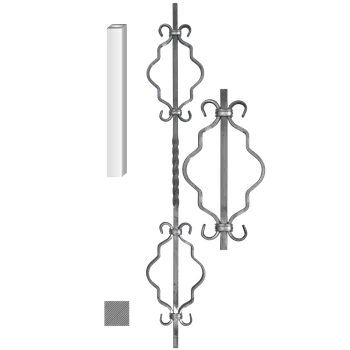 Zábradlí DOPRODEJ tyč 12 x 12 mm, 150 x 900 mm